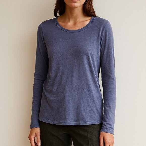 Vince Pima Cotton Blue Long Sleeve Shirt Sz M - Picture 1 of 5